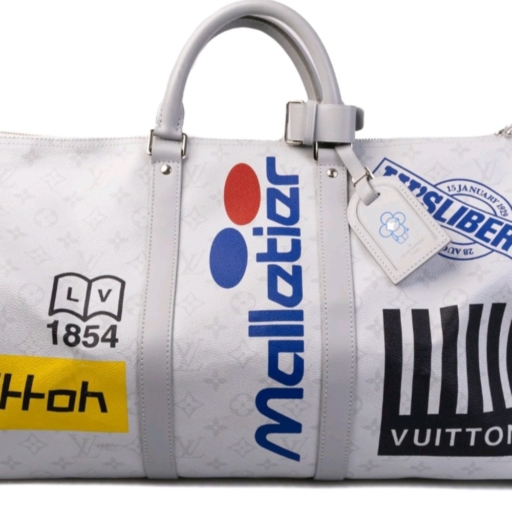Louis Vuitton White Graphic Duffel Bag